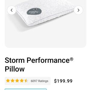 Bedgear Storm 0.0 White and Gray Pillow New